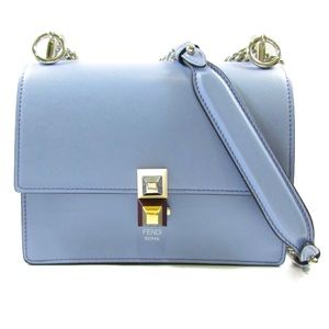 Fendi Kan I small blue leather shoulder crossbody bag